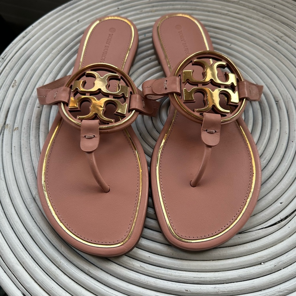 Tory Burch Pink Moon & Gold Miller Sandals